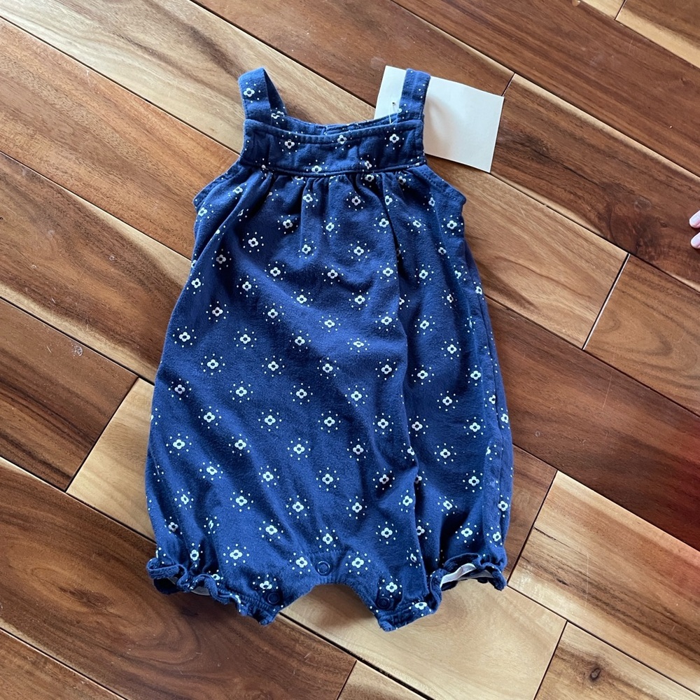 Blue Patterned Baby Romper